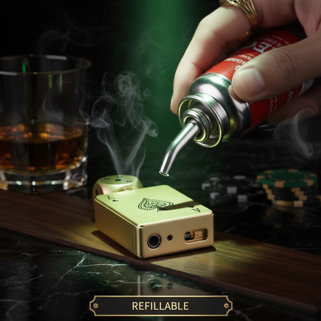 🎉Buy 1 Get 1 Free🎲Windproof Poker Dice Rotating Cigar Lighter, Butane Refill (Not Included)
