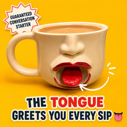 👅Quirky abstract tongue ceramic mug