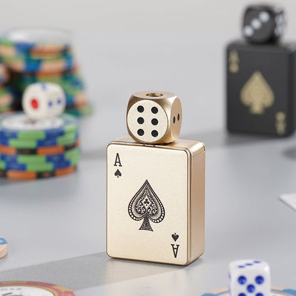 🎉Buy 1 Get 1 Free🎲Windproof Poker Dice Rotating Cigar Lighter, Butane Refill (Not Included)