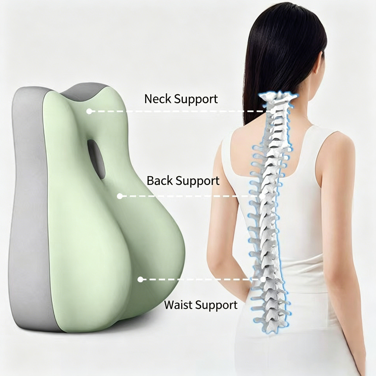 🧘‍♀️Yoga Bolster | Back & Lumbar Support Pillow: Multi-Functional Cushion🪶 | Memory Foam