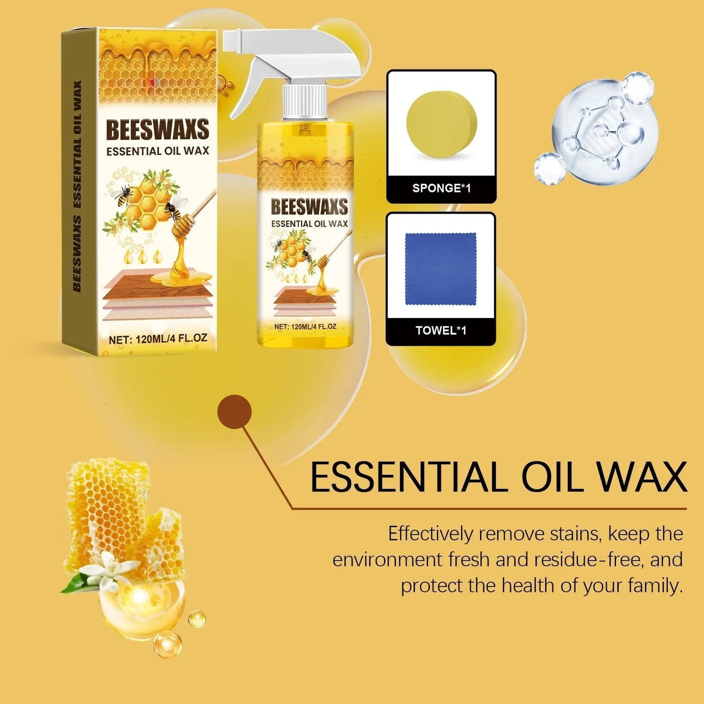Beeswax Wood Polish Spray 120ml