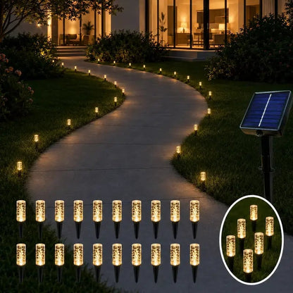 2026 Hot Sale💙 20-Pack Blue Bubble Solar Garden Stake Lights