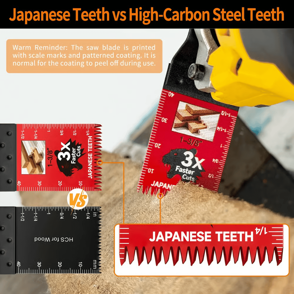 Japanese-Tooth Oscillating Multi-Tool Blades — Universal Quick-Fit