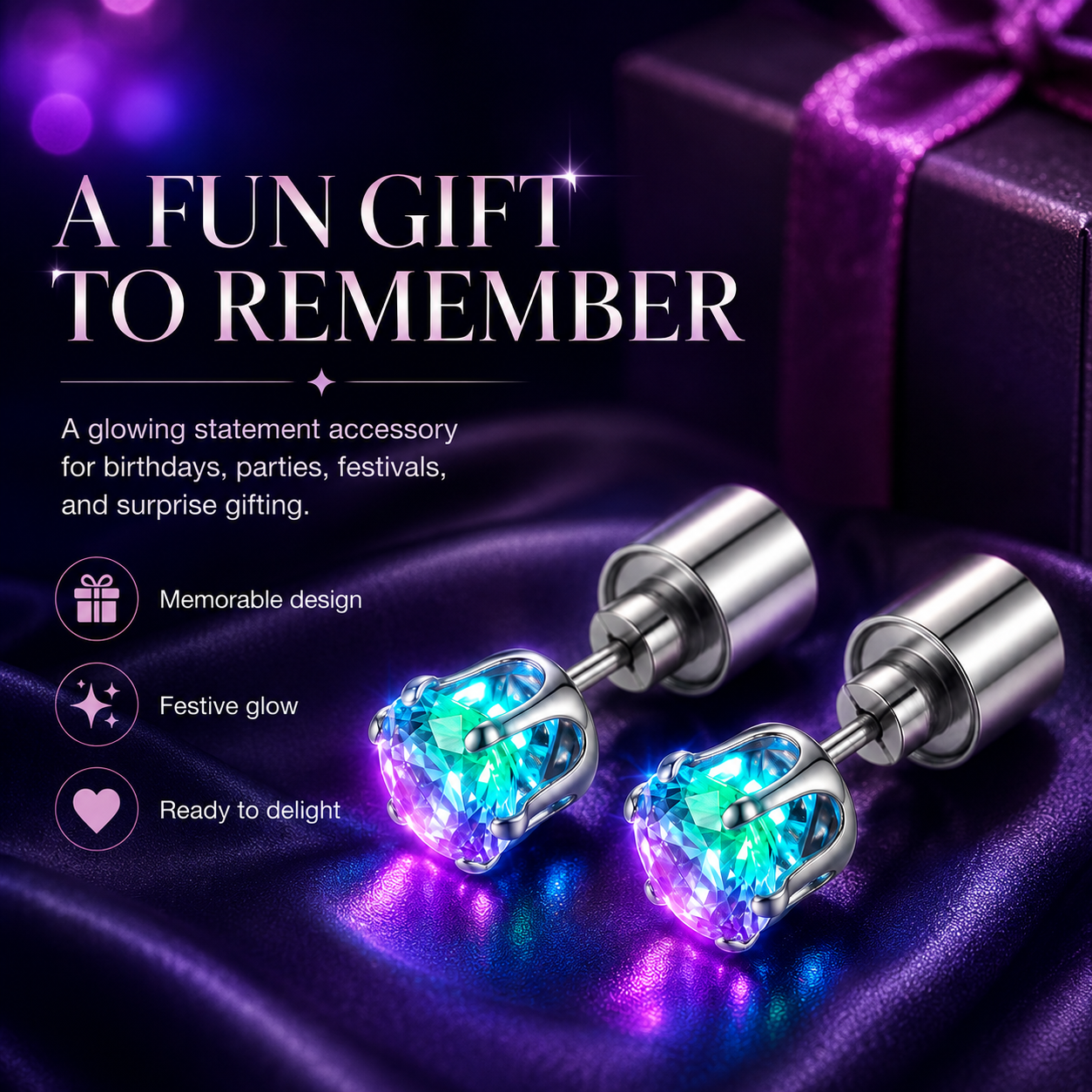 🔥Light Up Crystal Stud Earrings