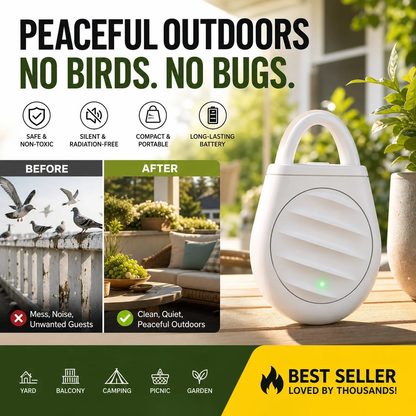 🔥Limited time offer Buy 3 get 2 free！🐦No more trouble from birds, beasts and locusts！Portable Ultrasonic Bird Repellent Keychain