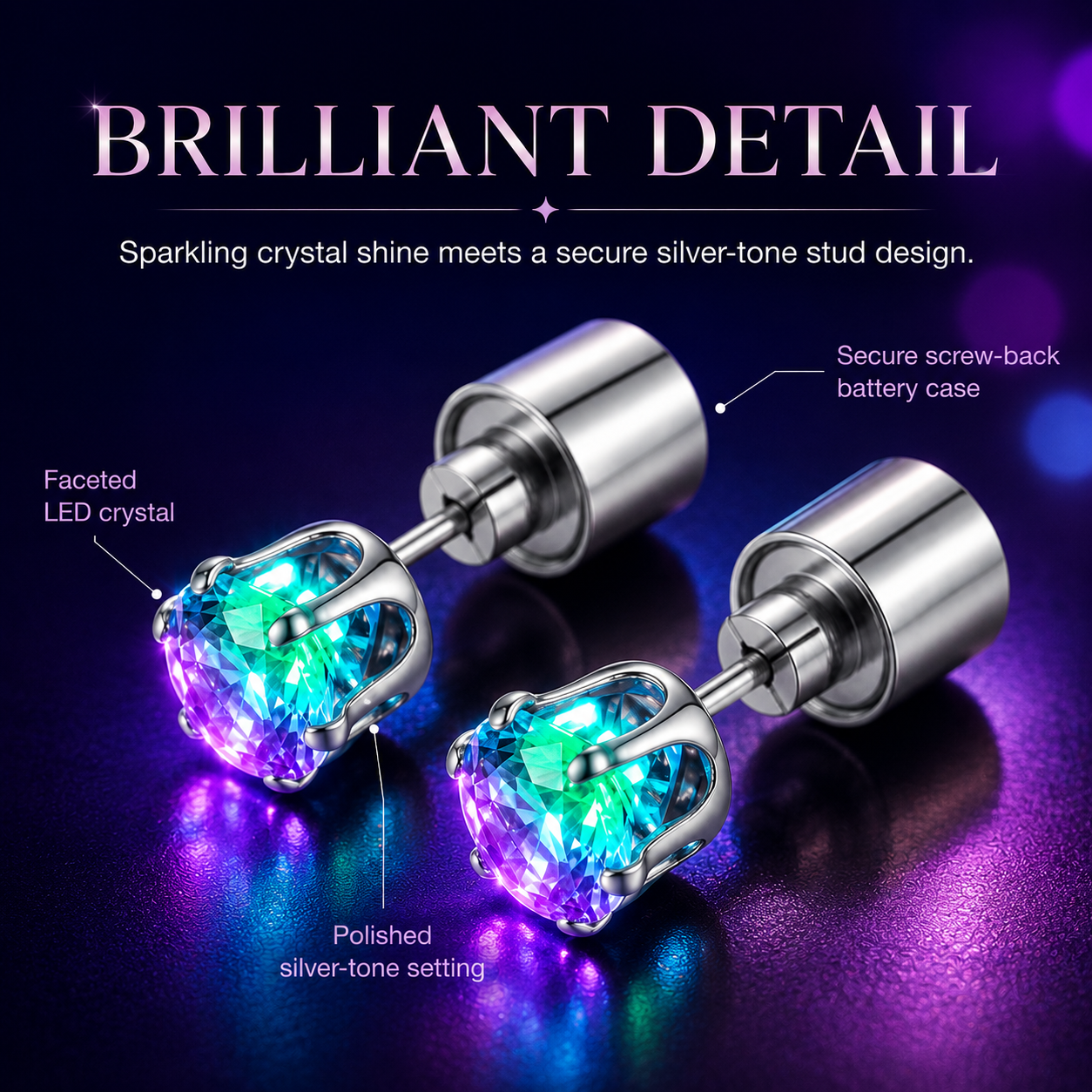 🔥Light Up Crystal Stud Earrings