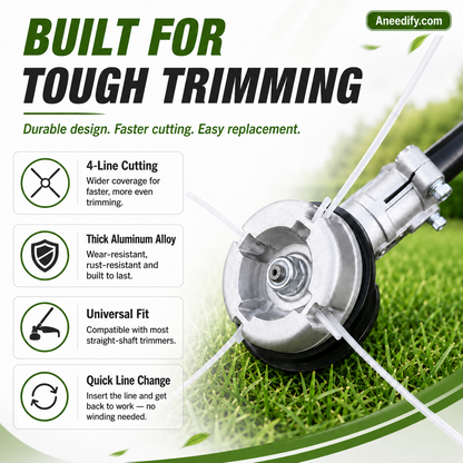 🌿 Universal Aluminum Grass Trimmer Head | Heavy-Duty Brush Cutter Replacement