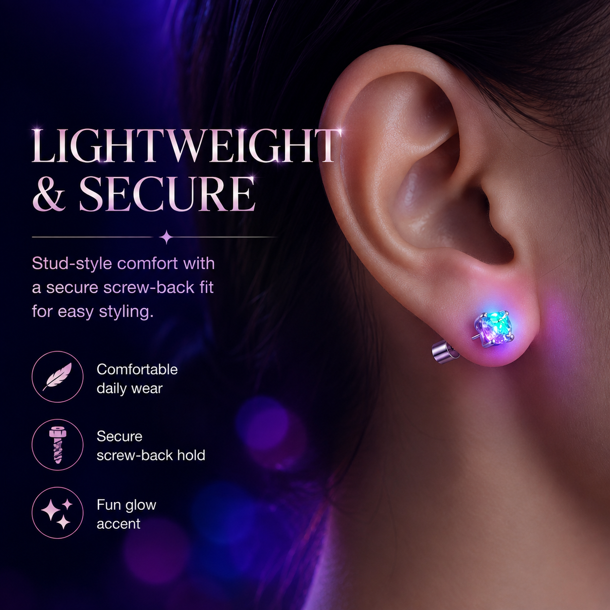 🔥Light Up Crystal Stud Earrings