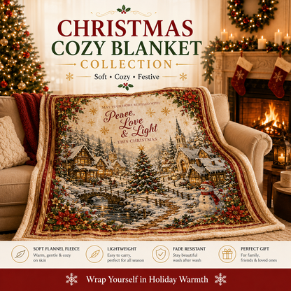 ✨ Christmas Cozy Nights Blanket – Warm Holiday Fleece Throw