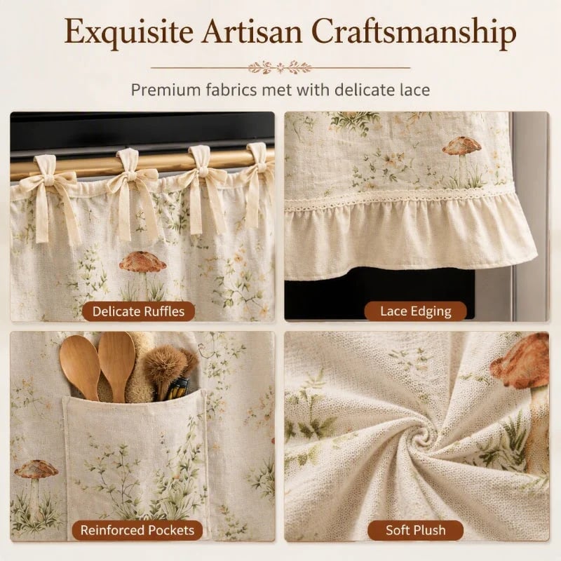 🎃Oven Skirt Curtain with Pockets🍄