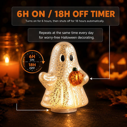 ⭐Light-Up Mercury Glass Ghost Figurines