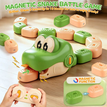 🐍2-Player Remote Control Snake Toy, Realistic Crawling Slither Snake Game for Kids