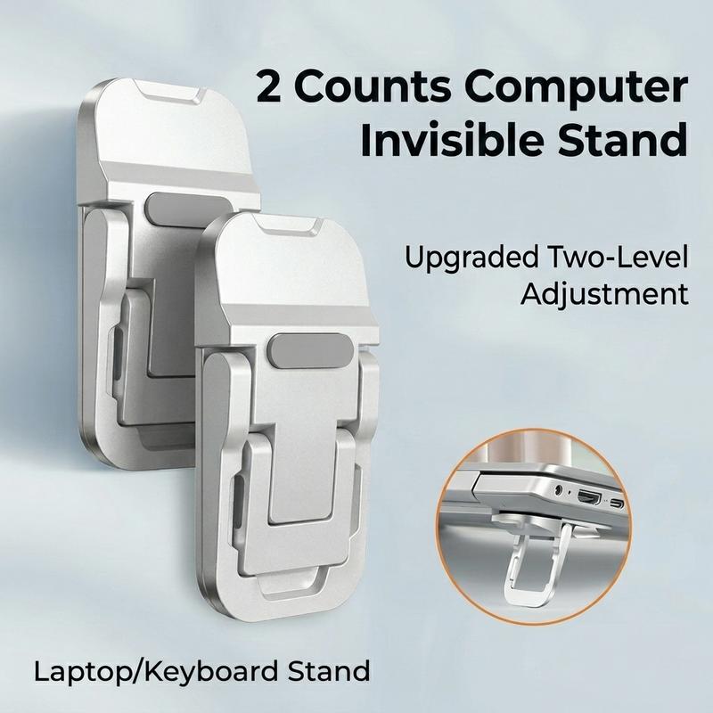 🔥Limited Time 50% Off✨2 Pack Adjustable Invisible Laptop Stands,Zinc Alloy Structure