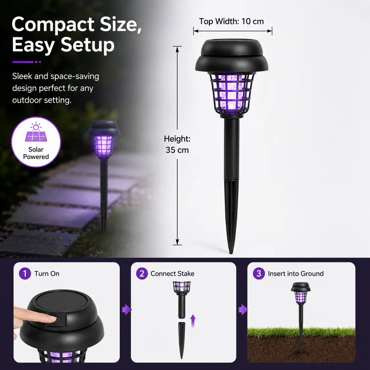 🔥Limited Time 49% Off✨Solar Mosquito Zapper Light – Outdoor Garden Stake Lamp