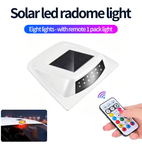 Car roof lidar decorative cover with solar light