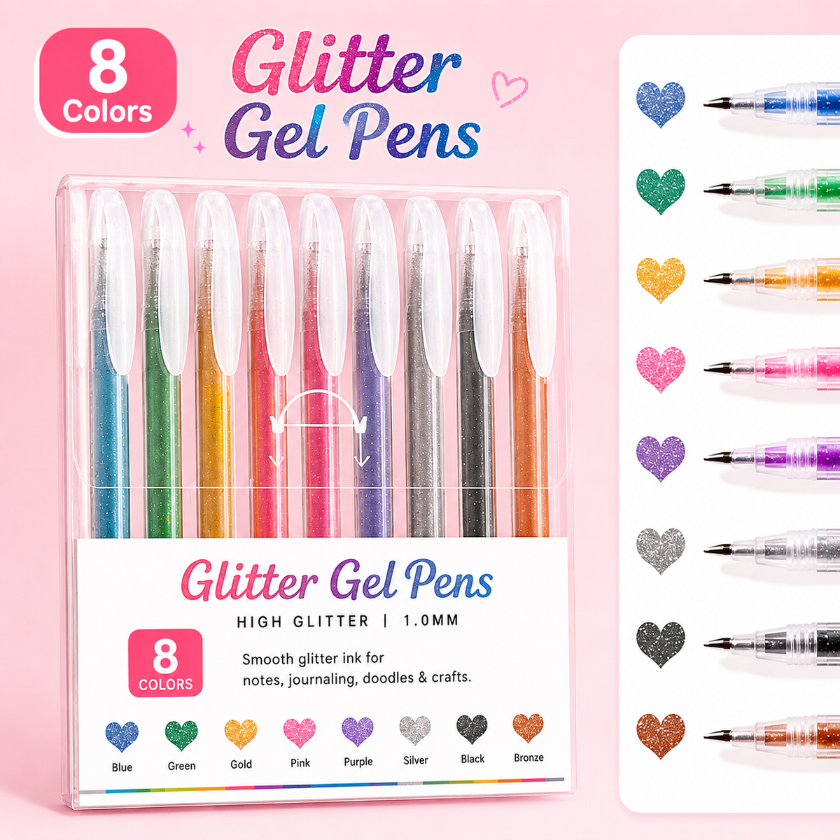 🎨Sparkle Deal Vibrant Glitter Gel Pens for Coloring, Drawing & Creative Fun