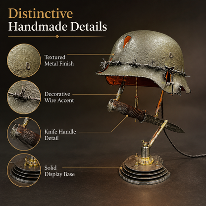 🪖 War Relic Vintage Helmet Table Lamp🎁