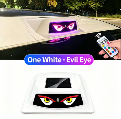 Car LiDAR Cover Light Solar Devil Eye Car Modification Decoration LED Roof Navigation Warning Flashing Light