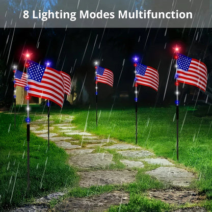 49% OFF This Week Promotions🎉🎉Solar Flag Lights - 8 Modes Waterproof Outdoor Decorative Stake Lights