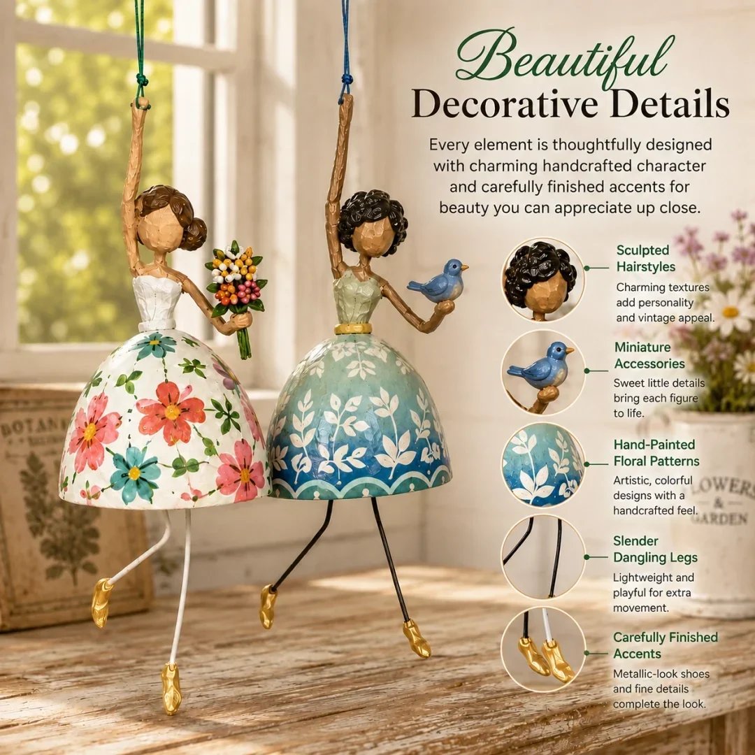 💃🌸 Let Your Space Dance — Whimsical Dancing Lady Hanging Ornament (📦Buy 2 Free Shipping)