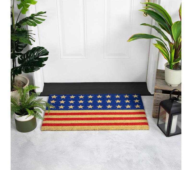 🔥Limited Time 50% Off✨Northlight Americana Stripes Stars Coir Doormat 15.8"x 23.6"