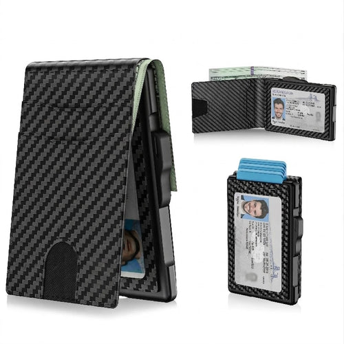 💳Wallet for Men - Pop Up Case, Cash Slot, and Credit Card Slot - Slim Aluminum Wallet with RFID Blocking