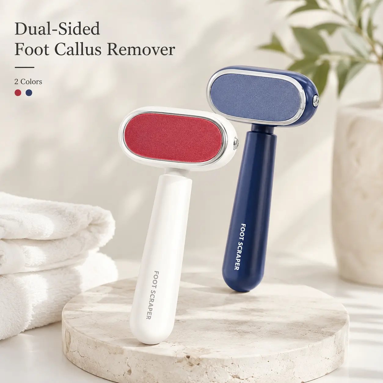🦶 Smooth Heels Fast ✨ Dual-Sided Foot Callus Remover with Replaceable Stainless Steel Blade