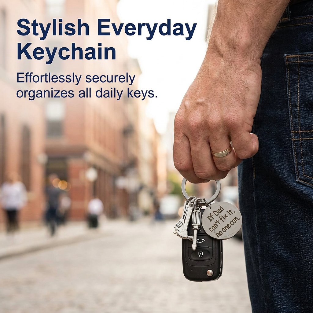 "Hero Dad" Handyman Keychain Set | Heartwarming Father's Day Gift for the Dad Who Can Fix Anything