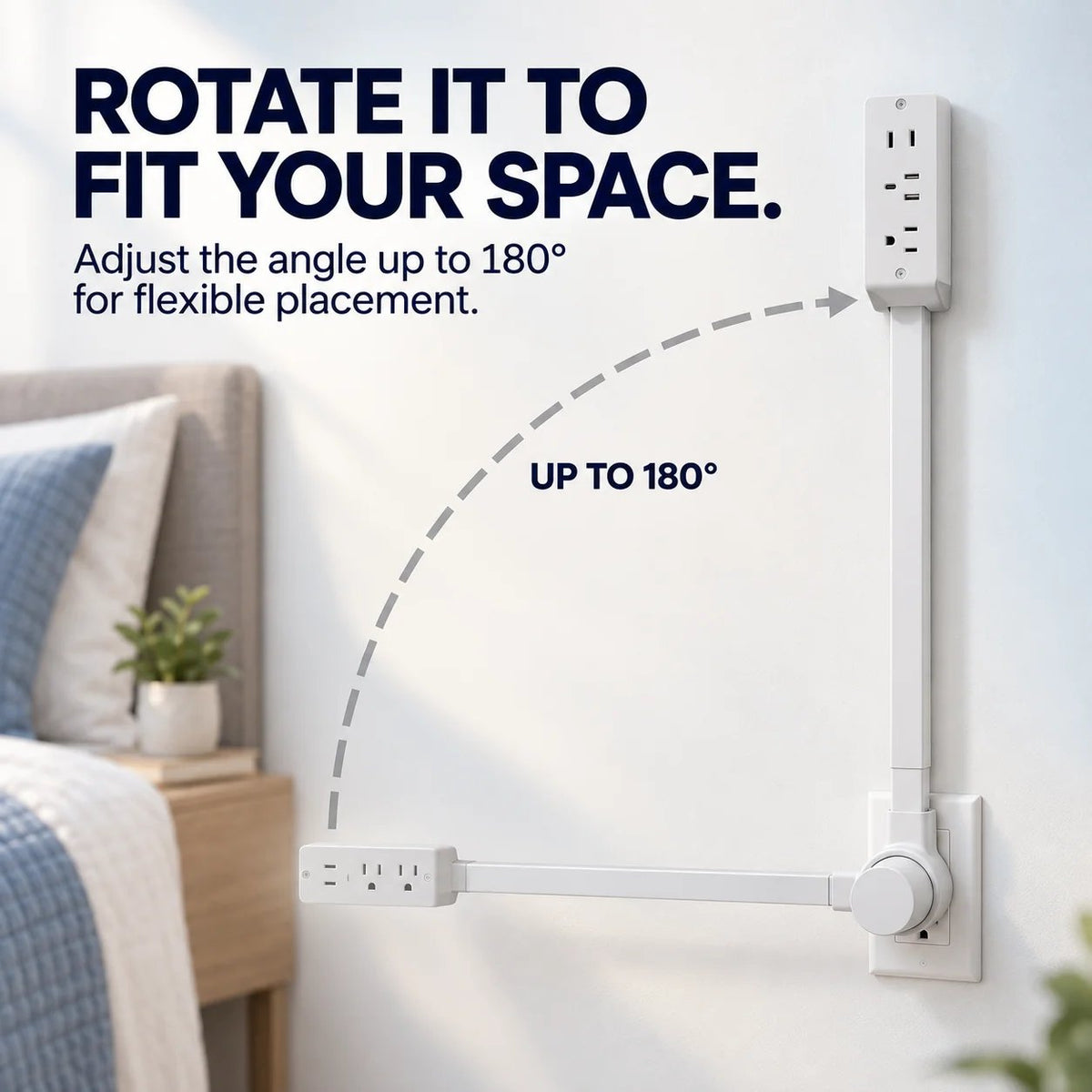 🔌 Rotating Wall Outlet Extender – Bring Hidden Outlets Within Easy Reach