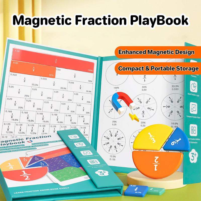 Kids Magnetic Fraction Board Book – Interactive Math Learning Toy For Early Learners