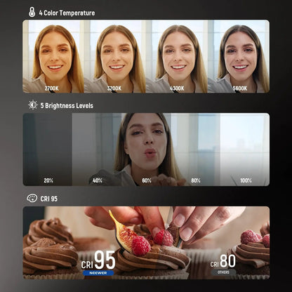 💖Magnetic Selfie Light for MagSafe iPhone – Foldable LED Ring Light with Mirror & Stand 📱💡