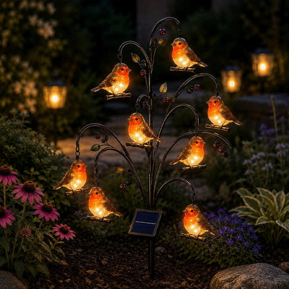 🦩Solar Bird Tree Stake Light – Flexible Colorful Glowing Outdoor Garden Landscape Light
