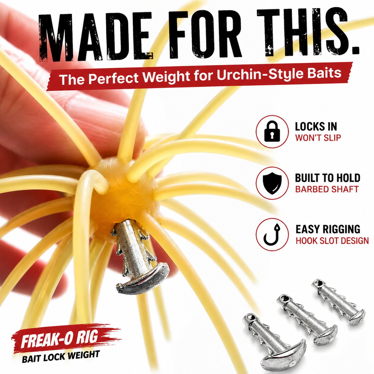 Freak-O Rig for Urchin-Style Soft Plastics 17mm - 5 Per Package