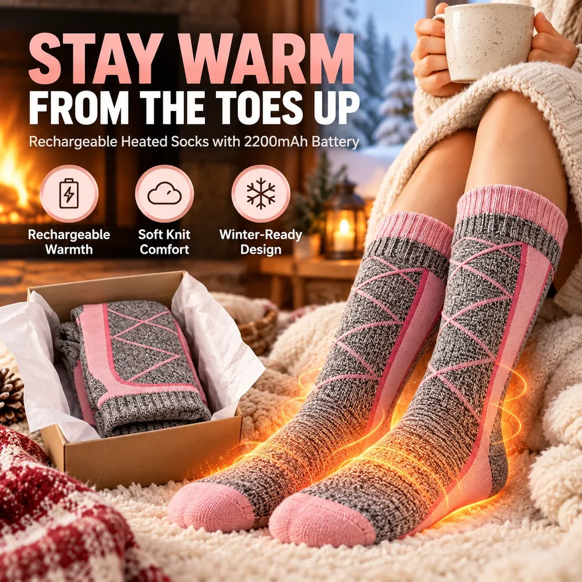 🔥 ThermoWarm Rechargeable Heated Socks – Say Goodbye to Cold Feet in Minutes