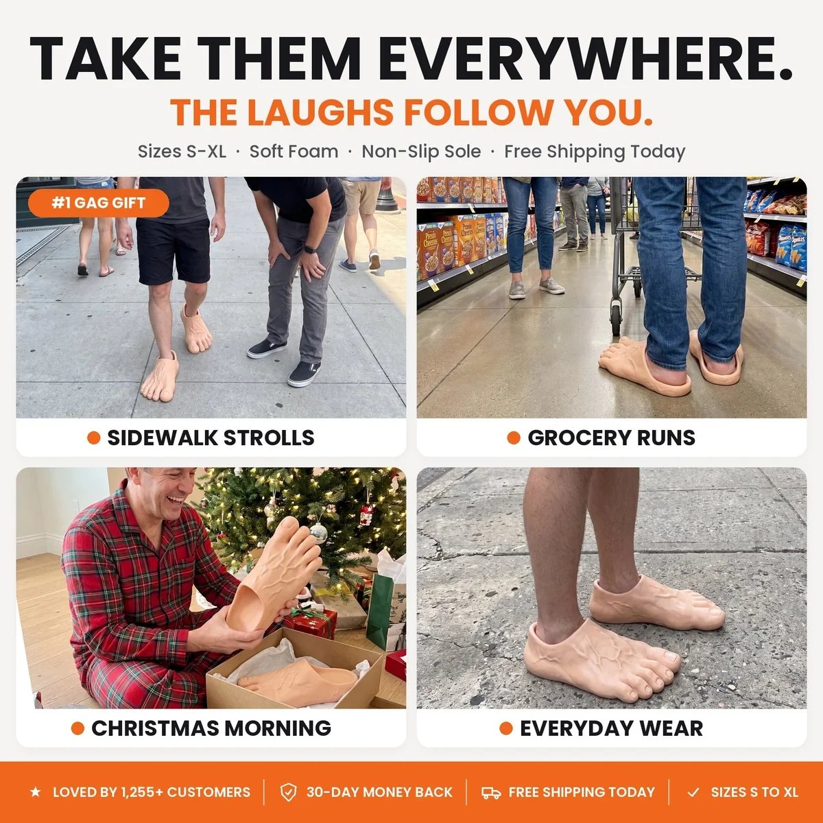 👣Barefoot Prank Slippers