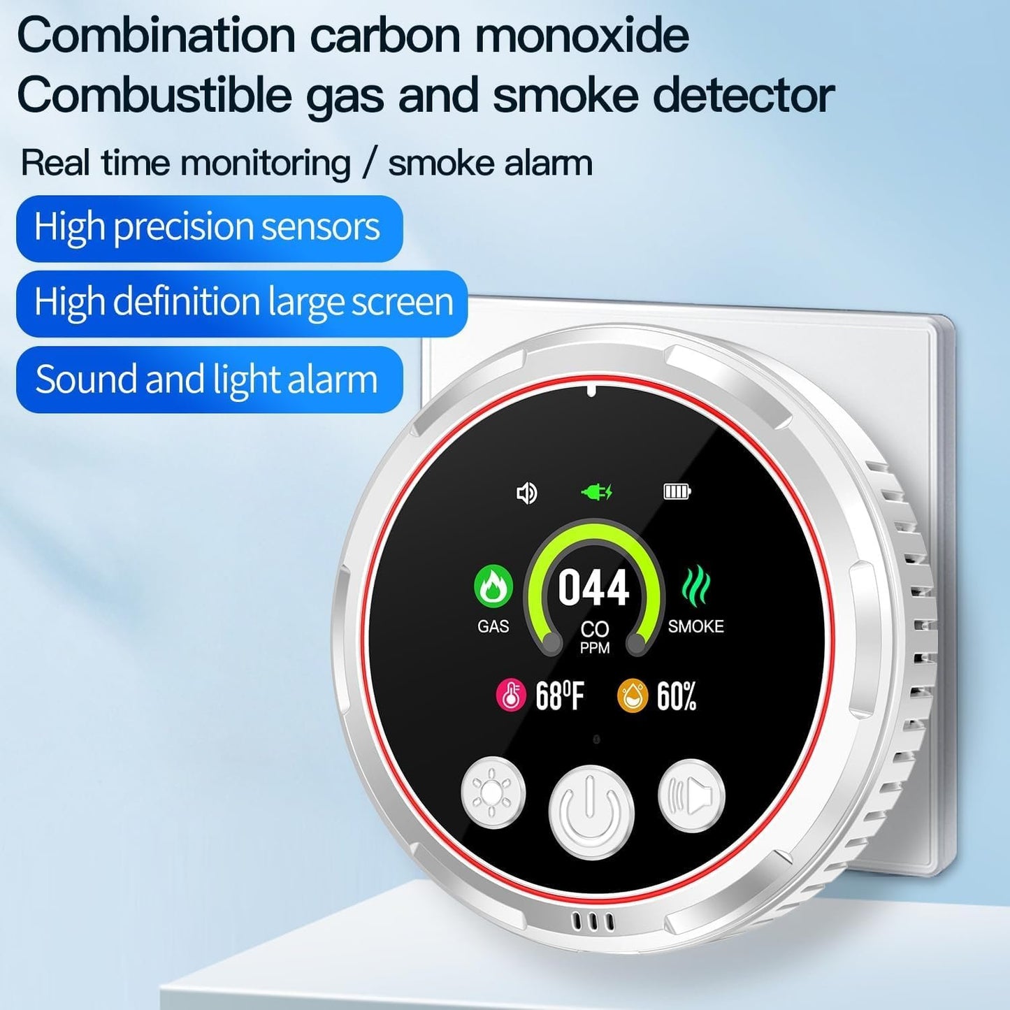 ✨Big Discount Up to 49%🔥 5-in-1 Portable Detector, High-Definition Display Temperature Humidity Monitor with Accurate Alert for Kitchen, Garage, RV and Home Use