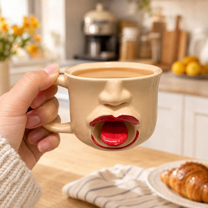 👅Quirky abstract tongue ceramic mug
