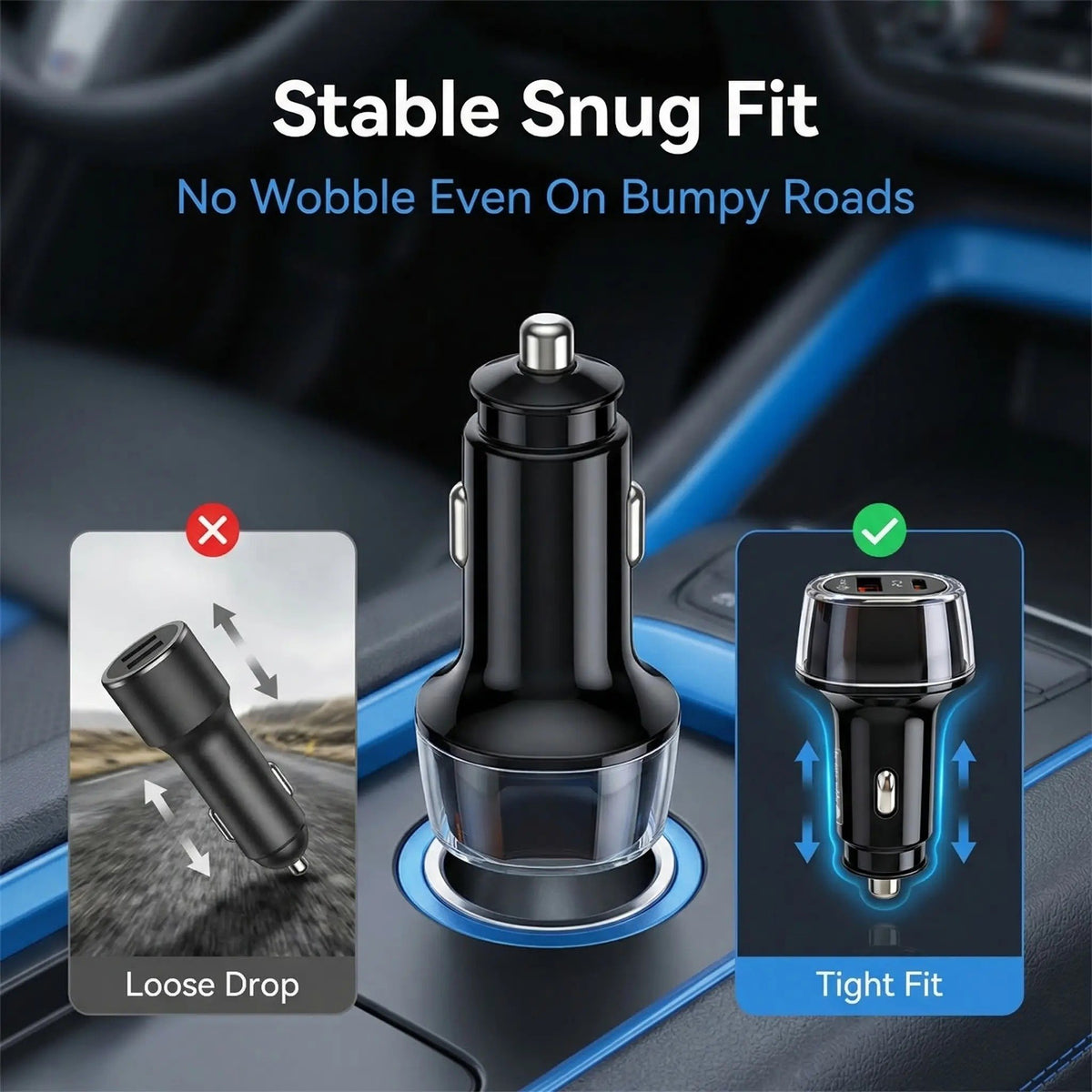 2-in-1 Car Charger & GPS Tracker (30W Fast Charge, USB-C Port)