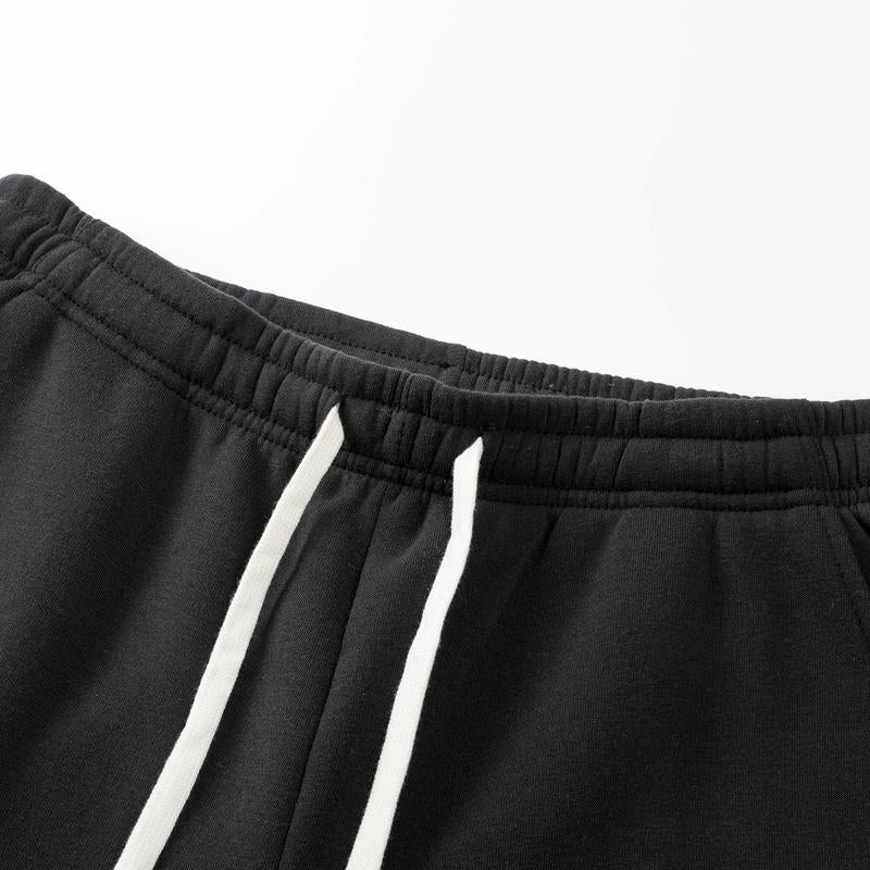 Purebeat Women's 2-Pack Fleece Elastic-Waistband Baggy Sweatpants - Wide-Leg Casual Chic Comfy Pants with Side Pockets, Solid Color Clothes, Elastic Drawcord, Machine-Washable Non-Sheer Fabric
