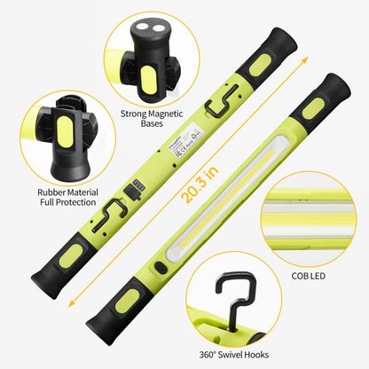 🔥Under Hood Work Light Bar, 3000LM LED Magnetic Light Bar with Hooks, 5200mAh