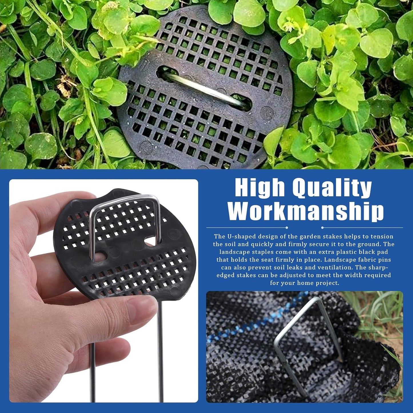 🚙50-Piece Garden Ground Stake Set——Pack of 50 U-Shaped Ground Stakes
