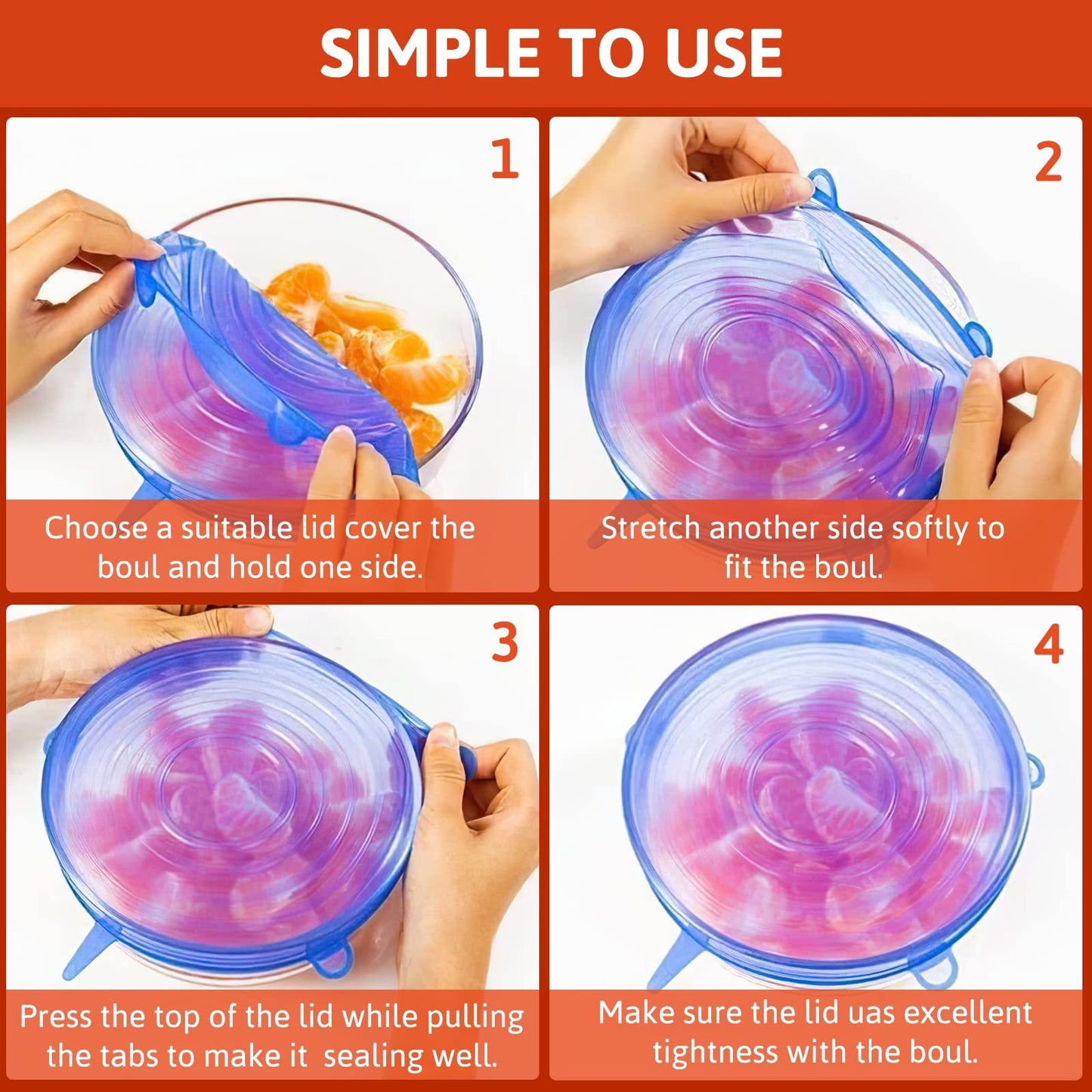 6/12pcs set Silicone Cover Stretch Lids Reusable Airtight Food Wrap Covers