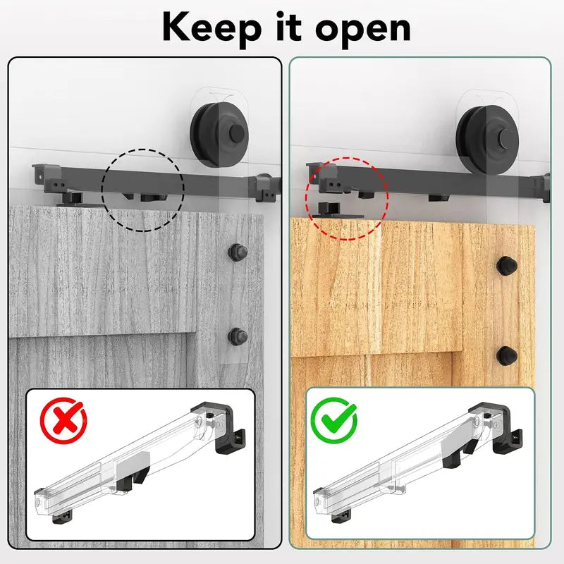 2-Pack Barn Door Soft Close Kit – Hidden Track-Mounted Damper for 88–132 lb Sliding Barn Doors