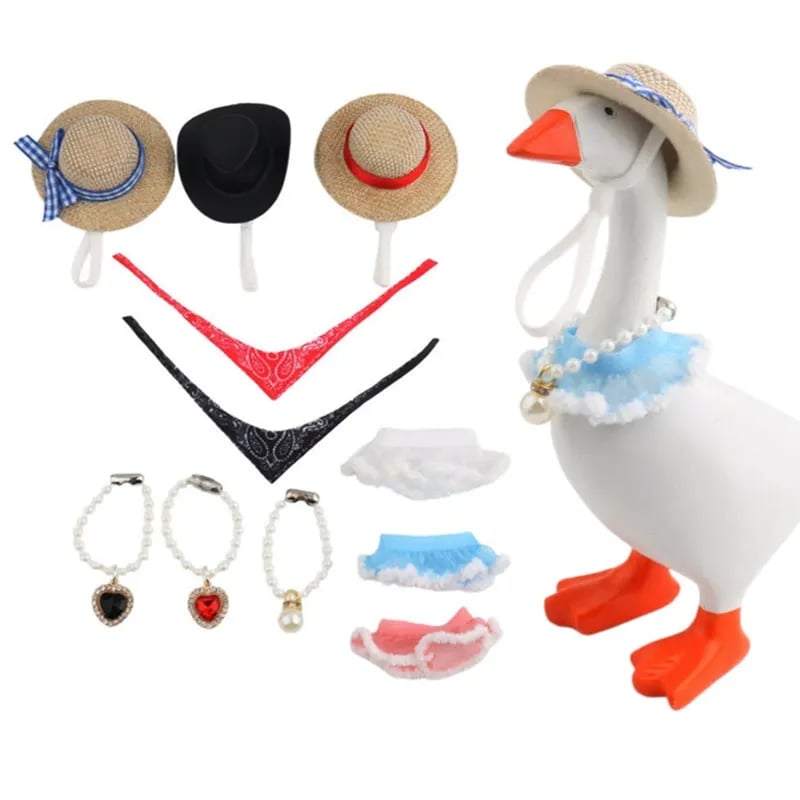 16PCS Mini Desk Goose Outfit Set