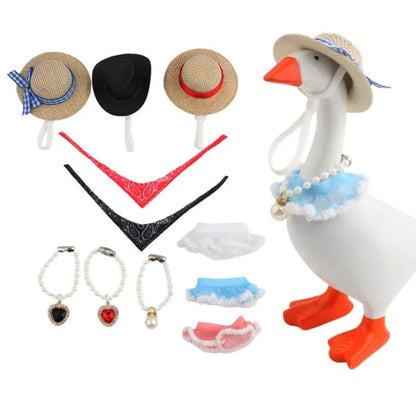 16PCS Mini Desk Goose Outfit Set