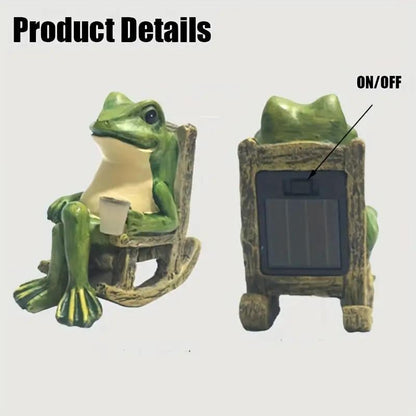 🐸 Solar Powered Mini Frog Garden Statue