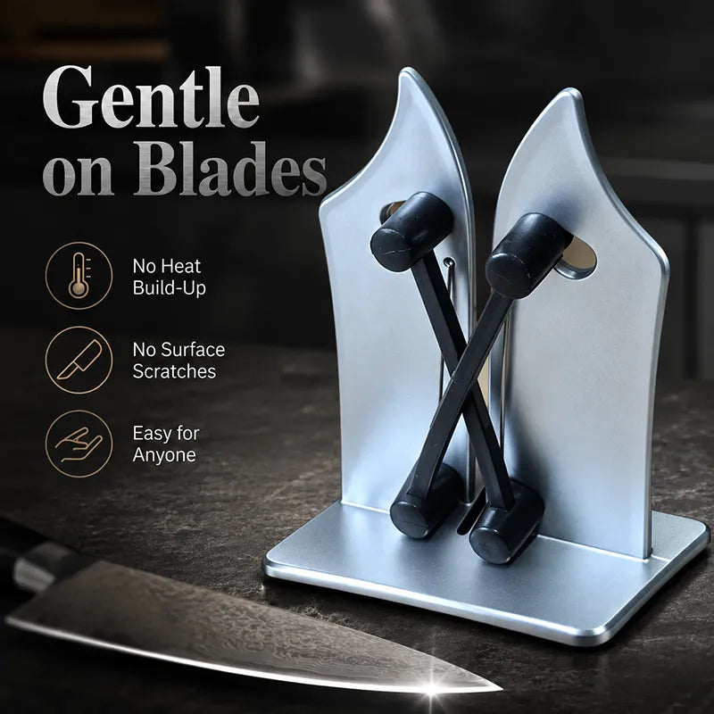 Professional Stainless Steel Knife Sharpener – Fast Sharpening for Smooth, Wavy & Micro-Tooth Blades, Adjustable 16°-32°