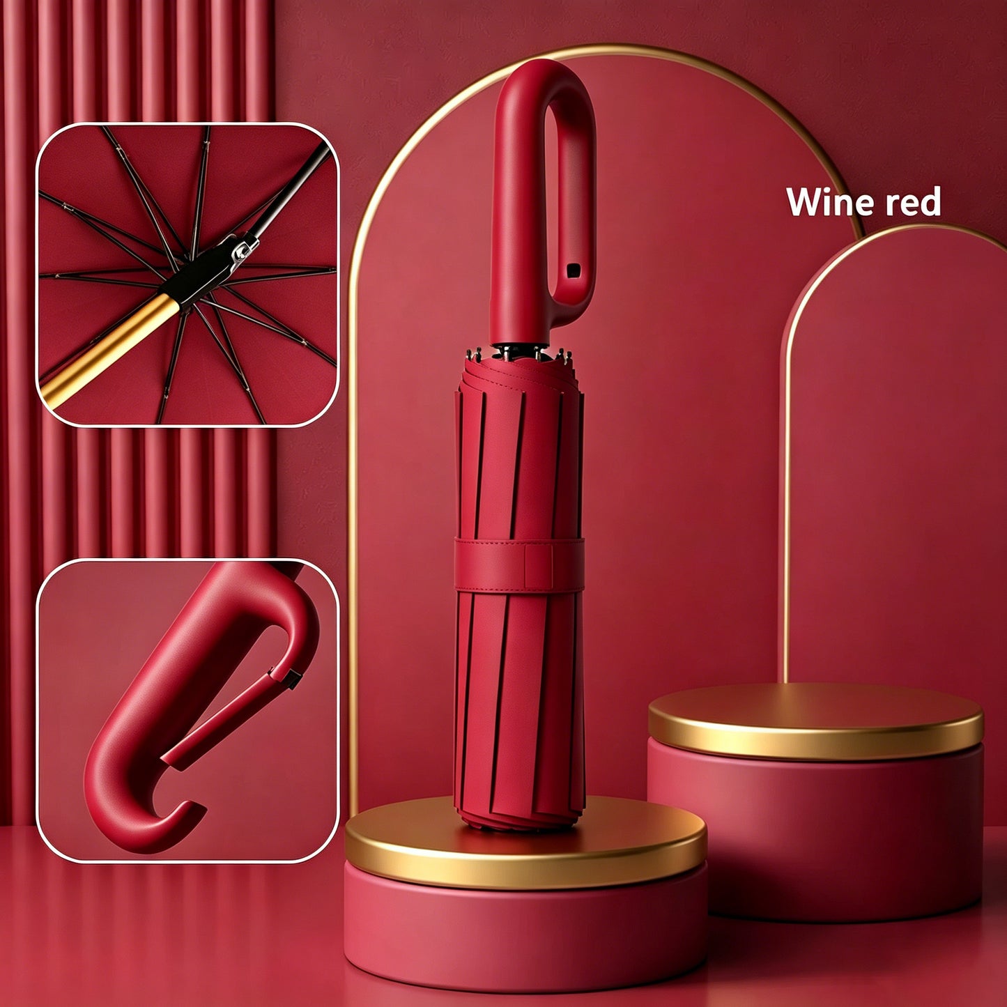 ☔Portable Automatic Folding Umbrella-Windproof Waterproof with Loop Buckle