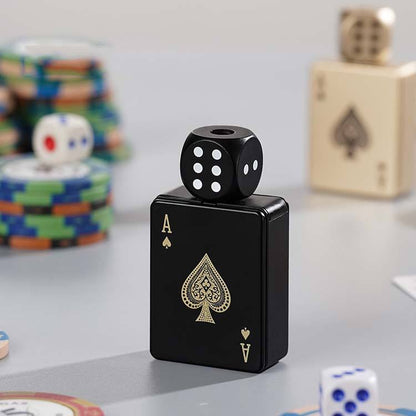 🎉Buy 1 Get 1 Free🎲Windproof Poker Dice Rotating Cigar Lighter, Butane Refill (Not Included)