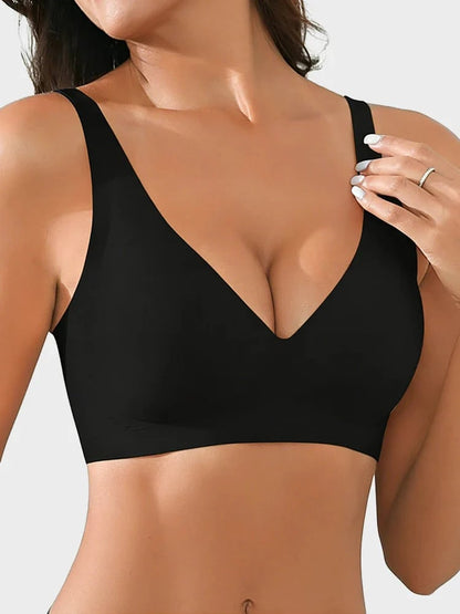 Wireless Seamless Deep-V Push-Up Bra